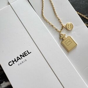 Chanel Gold Perfume Bottle Pendant Necklace